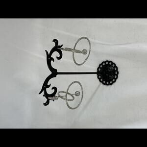 14k Elegant White Gold Diamond Hoop Earrings with Charm